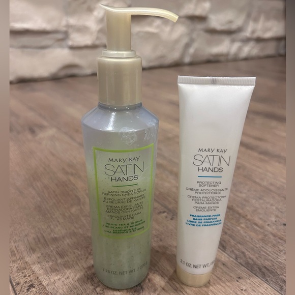 Mary Kay Satin Hands WHITE TEA & CITRUS Shea Scrub 7.75 oz and softener … - Picture 1 of 5